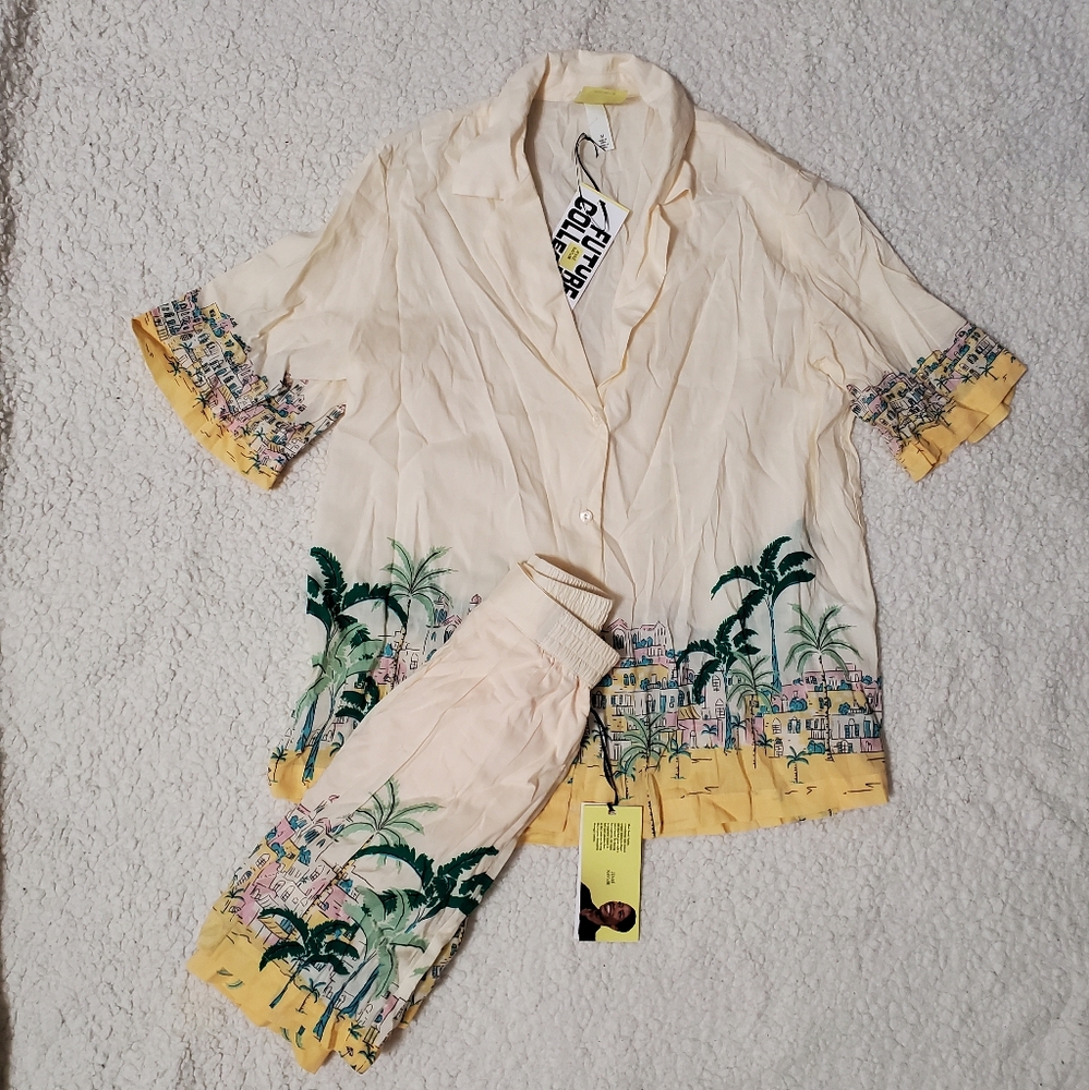SET: Future Collective With Jenee Nylor Short Sleeve Resort Shirt & Shorts - Picture 3 of 12